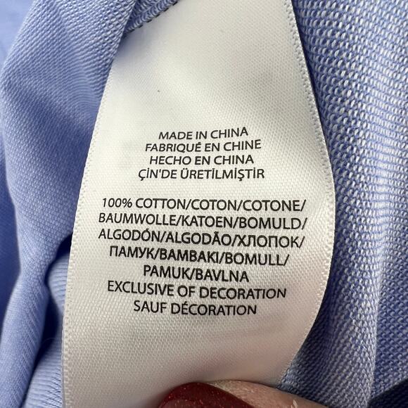 Ralph Lauren Mens Knit Oxford Long Sleeve Shirt Blue with Logo Size XL NEW - Picture 8 of 10